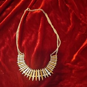 Elegant Gold And Silver Spike Necklace